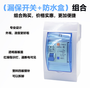 New Home Household Distribution Box Switch Waterproof Box 1P Leakage Protector Small Plastic Waterproof Strong Electric Box