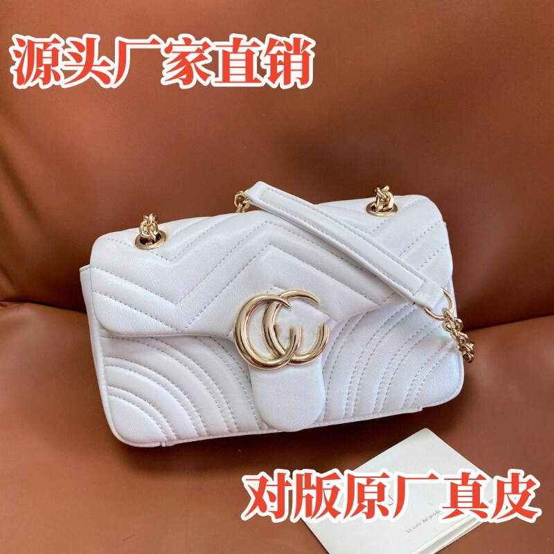 High Quality g Family New Marmont Marmont Bag Small 22cm Shoulder Crossbody Bag Genuine Leather Original Goatskin Women's Bag