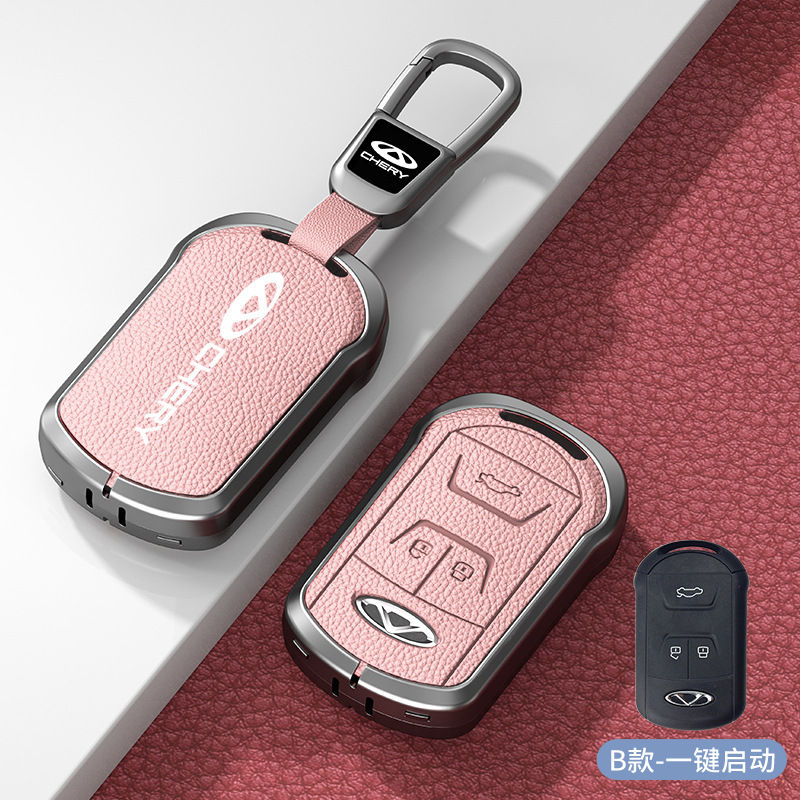 모델 B 핑크 아연 합금 쉘 + 자동차 로고 사각 버클