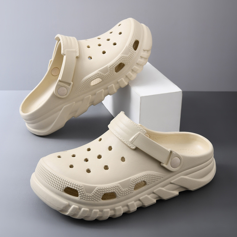 Pareja de zapatos con agujeros zapatillas frescas de verano EVA hombres y mujeres al aire libre moda ligero color sólido Baotou zapatos de playa de suela blanda al por mayor