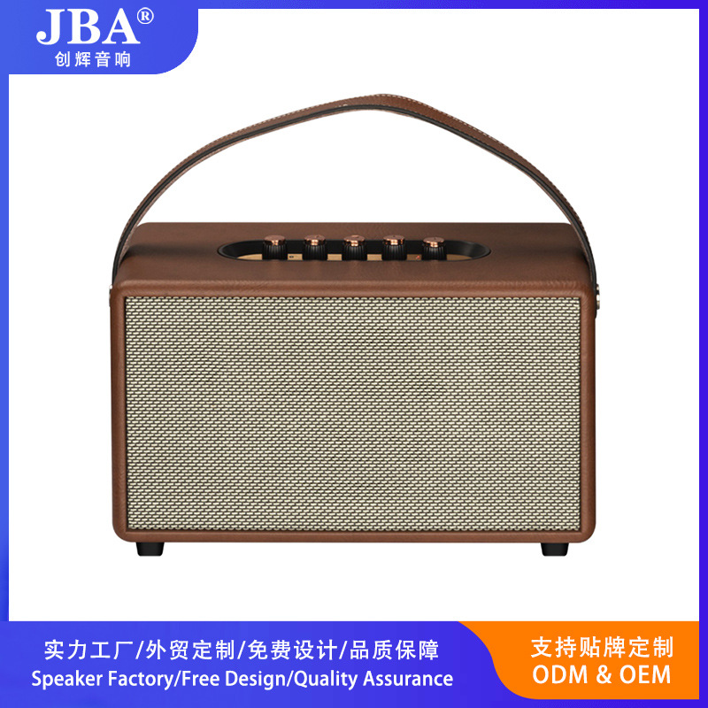 6.5inch Hifi Wooden Wireless Bluetooth Large Speaker Charging Model Marshall Sound Satchel Type