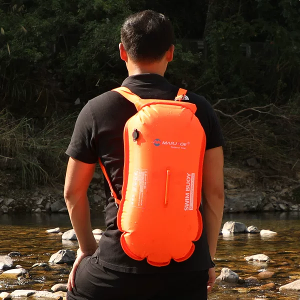 Special Double Air Bag Safety Lifebuoy Buoy for Swimming Follower, Floating Storage Bag, Adult Outdoor Floating Ball