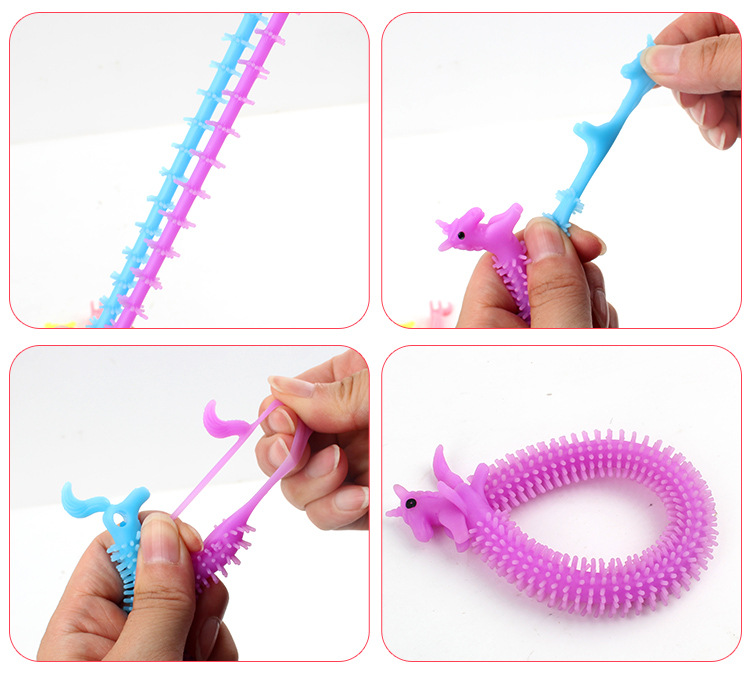 Factory Direct Supply Whole Body Pressure Reduction Toy Caterpillar Creative Stall Supply Elastic Lala Unicorn Horse Wholesale display picture 5