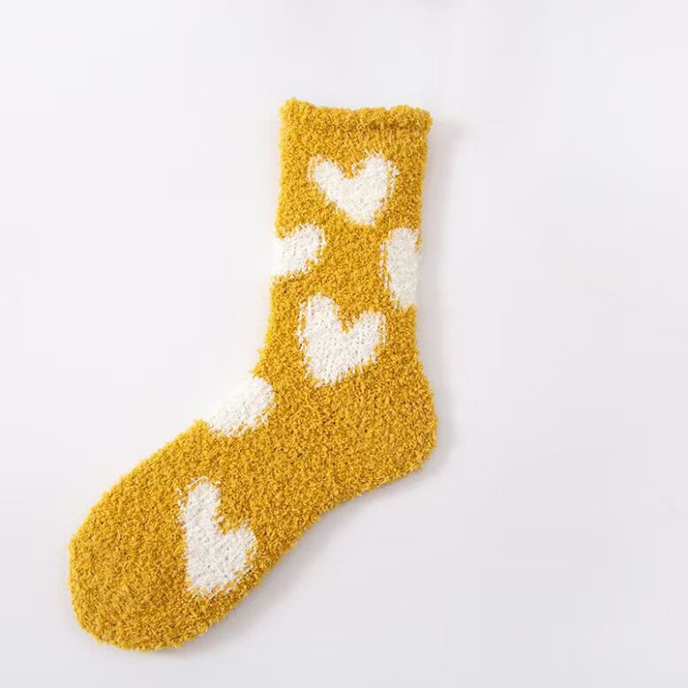 Otoño y invierno espesar coral calcetines de calcetines de calcetines de cama de peluche para niños y niñas cálidas en el hogar