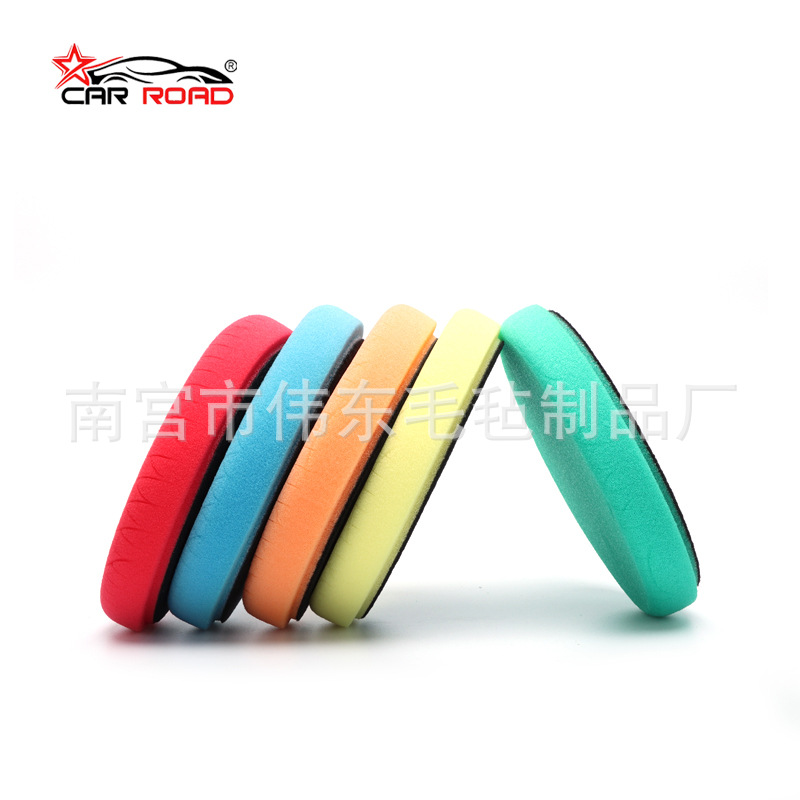 方格型抛光轮汽车美容海绵盘车漆划痕修复抛光盘打蜡还原海绵轮