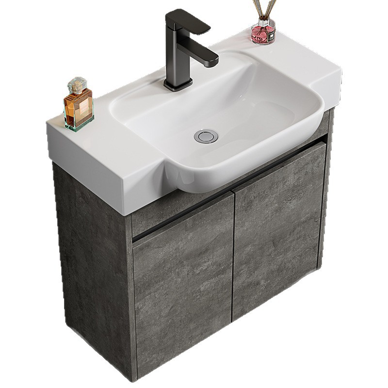 gabinete de baño de aluminio espacial de casa pequeña combinación de lavabo de cerámica lavabo transfronterizo lavabo ultra estrecho lavabo