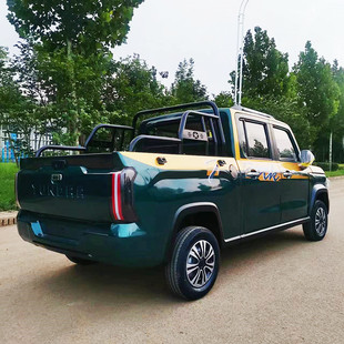 加長大功率新能源家用電動四輪車 油電兩用雙排皮卡 成人短途貨車