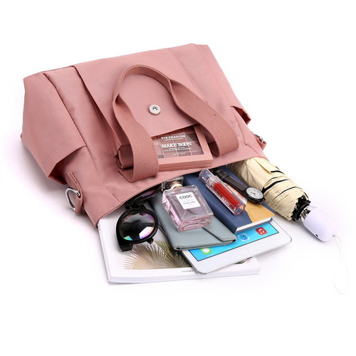 New casual bag for women, multi-laminated shoulder bag, large-capacity nylon handbag, student work commuting tote bag for women