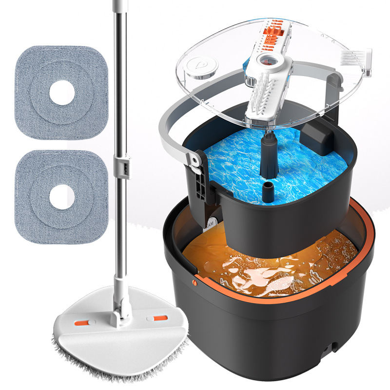 New Cross-Border Model of Sewage Separation Rotating Mop Set with Double Buckets for Cleaning and Separating Dirt Mop Bucket Mop