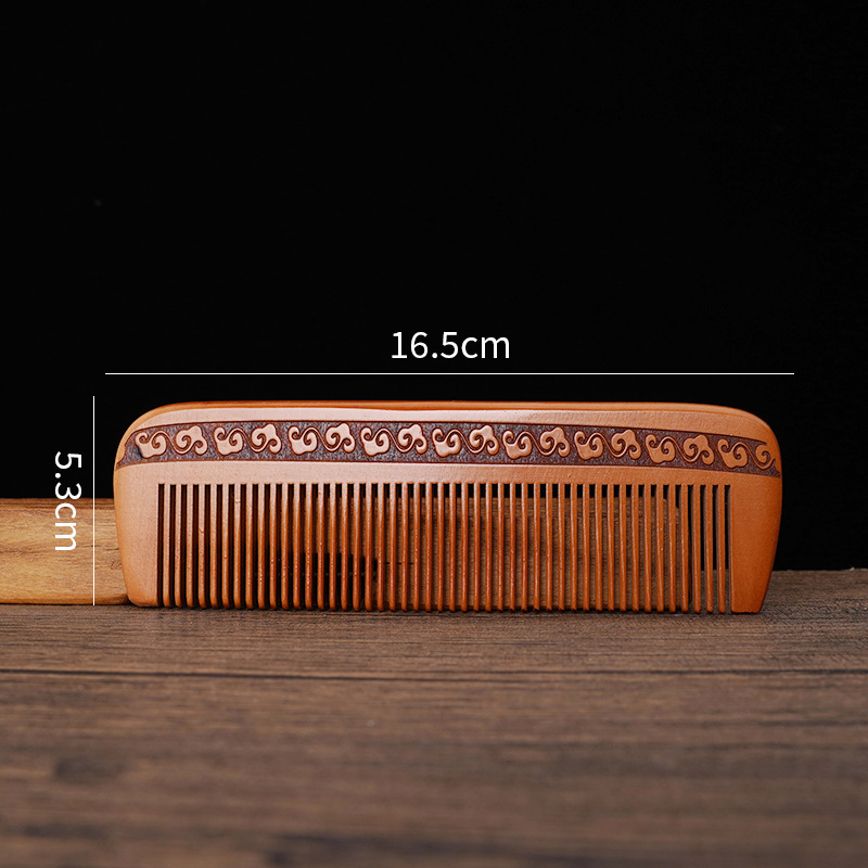 桃の木の櫛ロングハンドル細歯ストレートヘアコーム木製櫛ギフト桃の木の櫛ポータブル初年度ギフト木製櫛彫刻ロゴ輸出|undefined