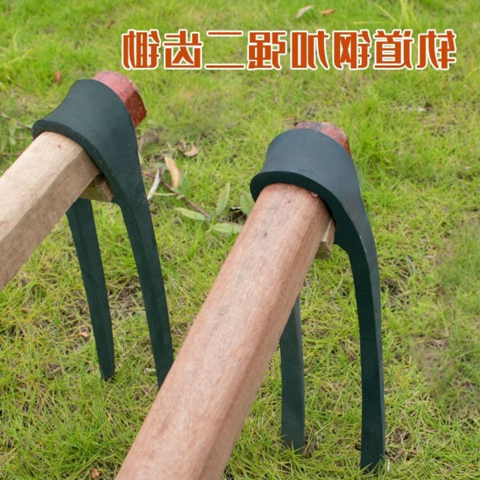 锄地锄头农村 锰钢锄头 农用锻打全钢锄头开荒锄头二齿锄园艺用品