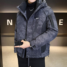 欧洲站男士立领修身羽绒服冬季休闲时尚纯色潮流百搭保暖短款外套