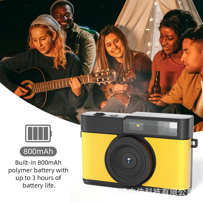 跨境复古相机高清8大滤镜拍照录像内置补光灯学生ccd无屏数码相机