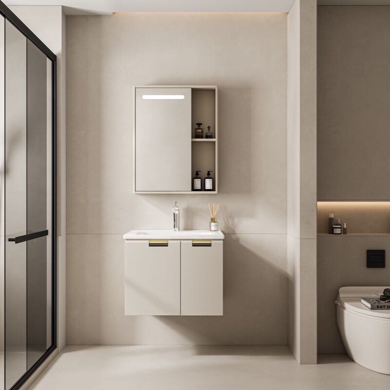 SOURCE Factory light luxury high quality integrated basin bathroom cabinet combination modern simple stainless steel bathroom wash SOURCE Factory light luxury high quality integrated basin bathroom cabinet combination modern simple stainless steel bathroom wash