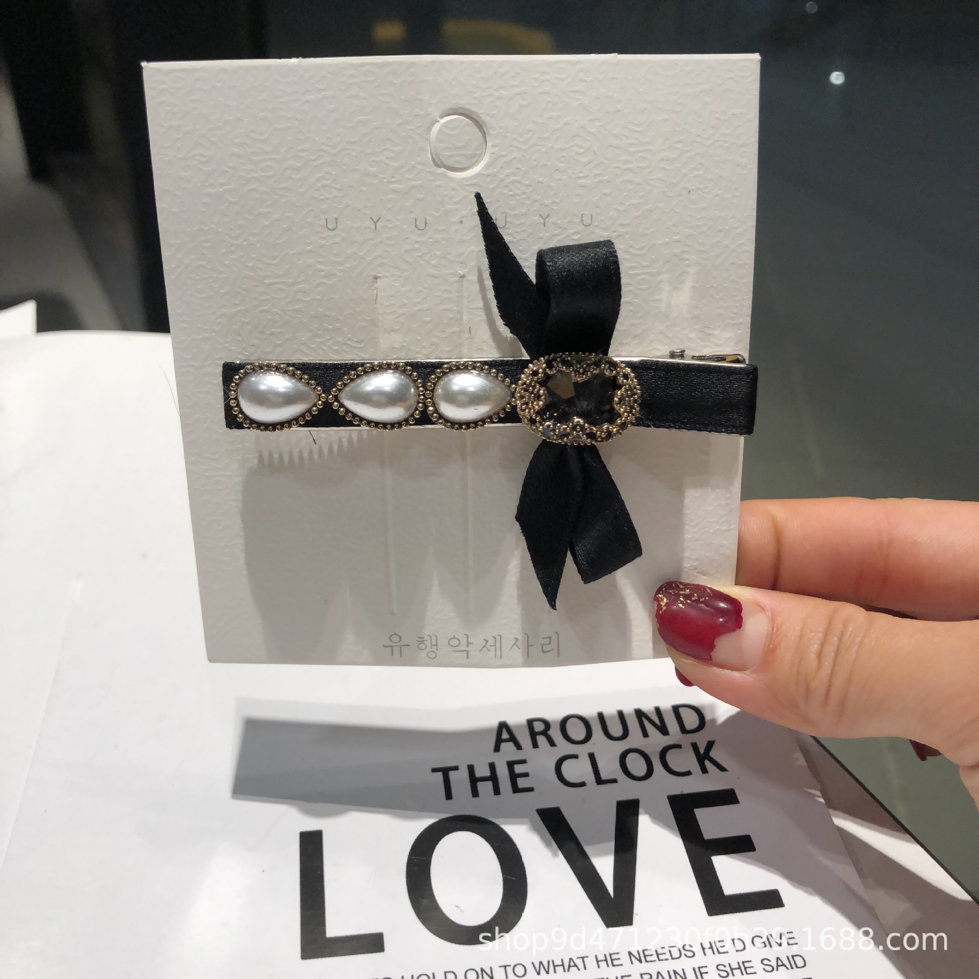 Japanese-style mesh pearl bow hair tie hair clips, sweet and versatile hair bands, soft girl hair accessories, headwear clips, duckbill clips pic 14