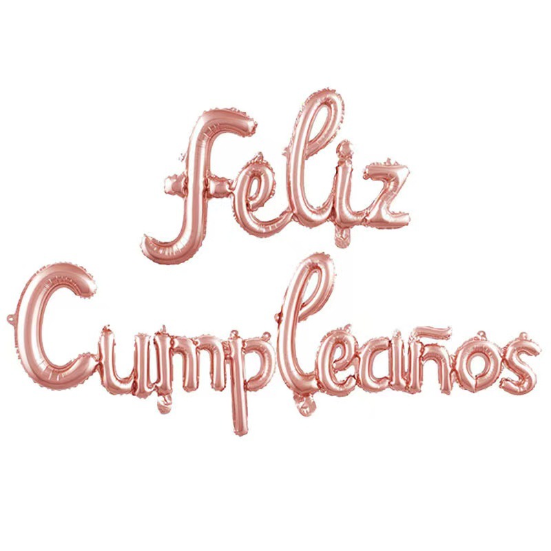 feliz año nuevo español inglés feliz cumpleaños globos Feliz año nuevo letras unificadas