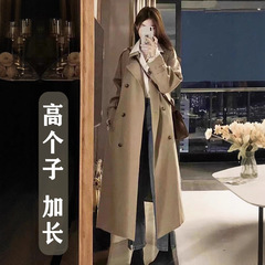 韩版高个子女款英伦加长版风衣外套女2025春秋高级感超长款大衣