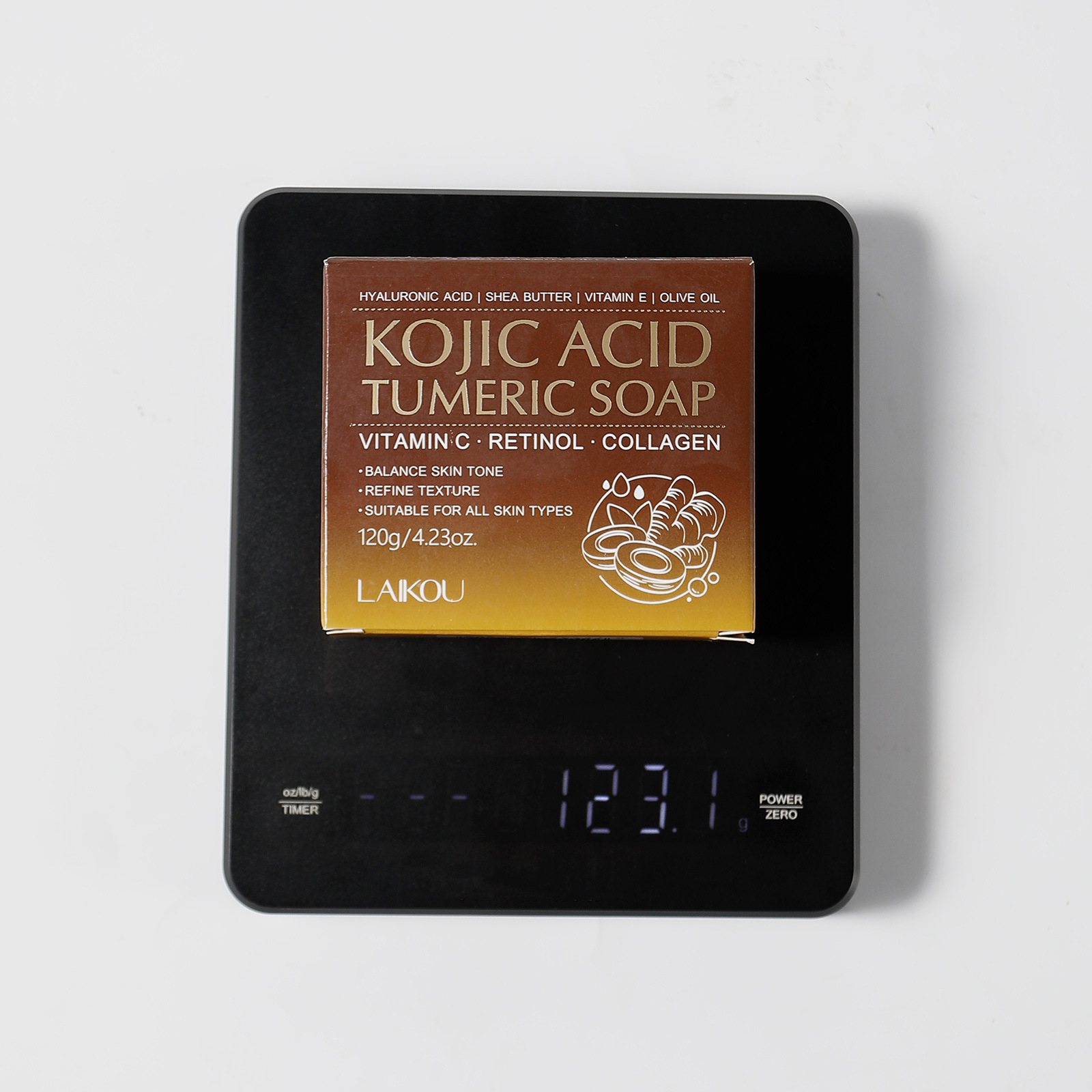 Cross-border new product LAIKOU Curic Acid Turmeric Soap 120g for cleansing facial skin and brightening complexion. Wholesale of facial soap Application Scenario