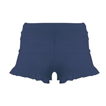 欧美跨境新款儿女童时尚纯色荷叶边游泳裤休闲健身短裤沙滩裤5033