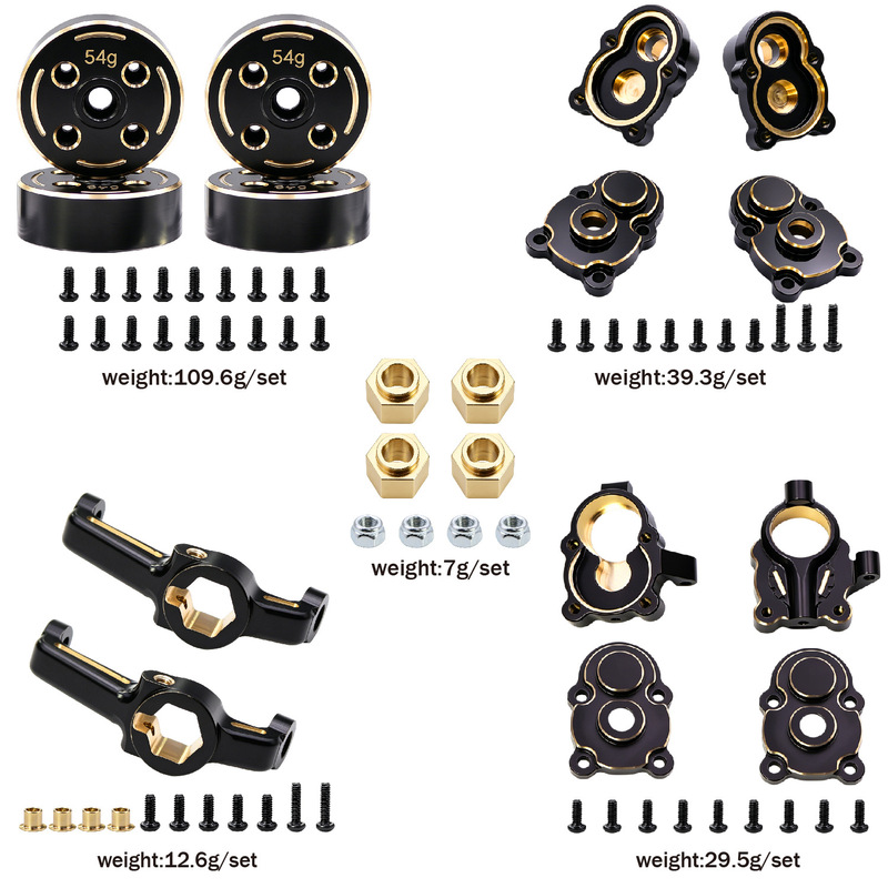 1/18 Meijiaxin H18P Brass Front and Rear Axle Weights, Front C Mount, Steering Cup, Coupler, Rc Remote Control Car