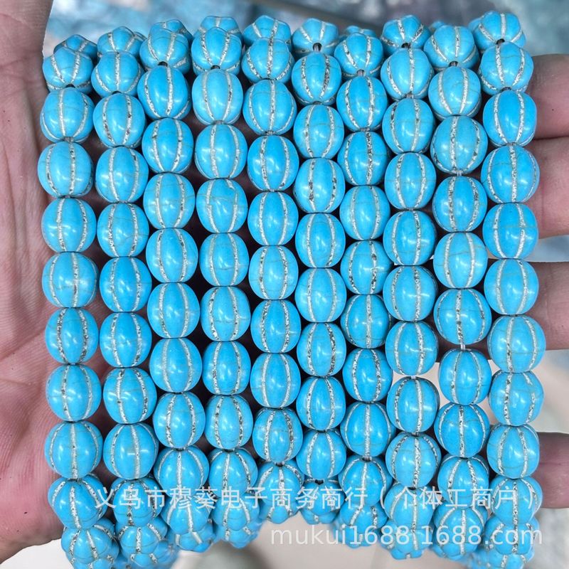 高品质合成蓝松南瓜珠圆珠散珠DIY手链项链饰品配件半成品批发|undefined