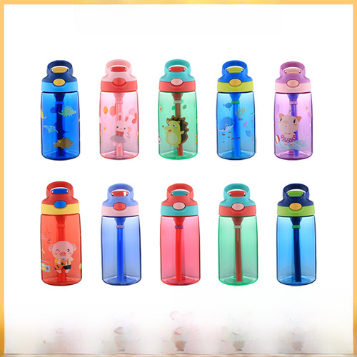 Preschool children's tritan plastic water cup for school students, cartoon summer portable duckbill straw cup