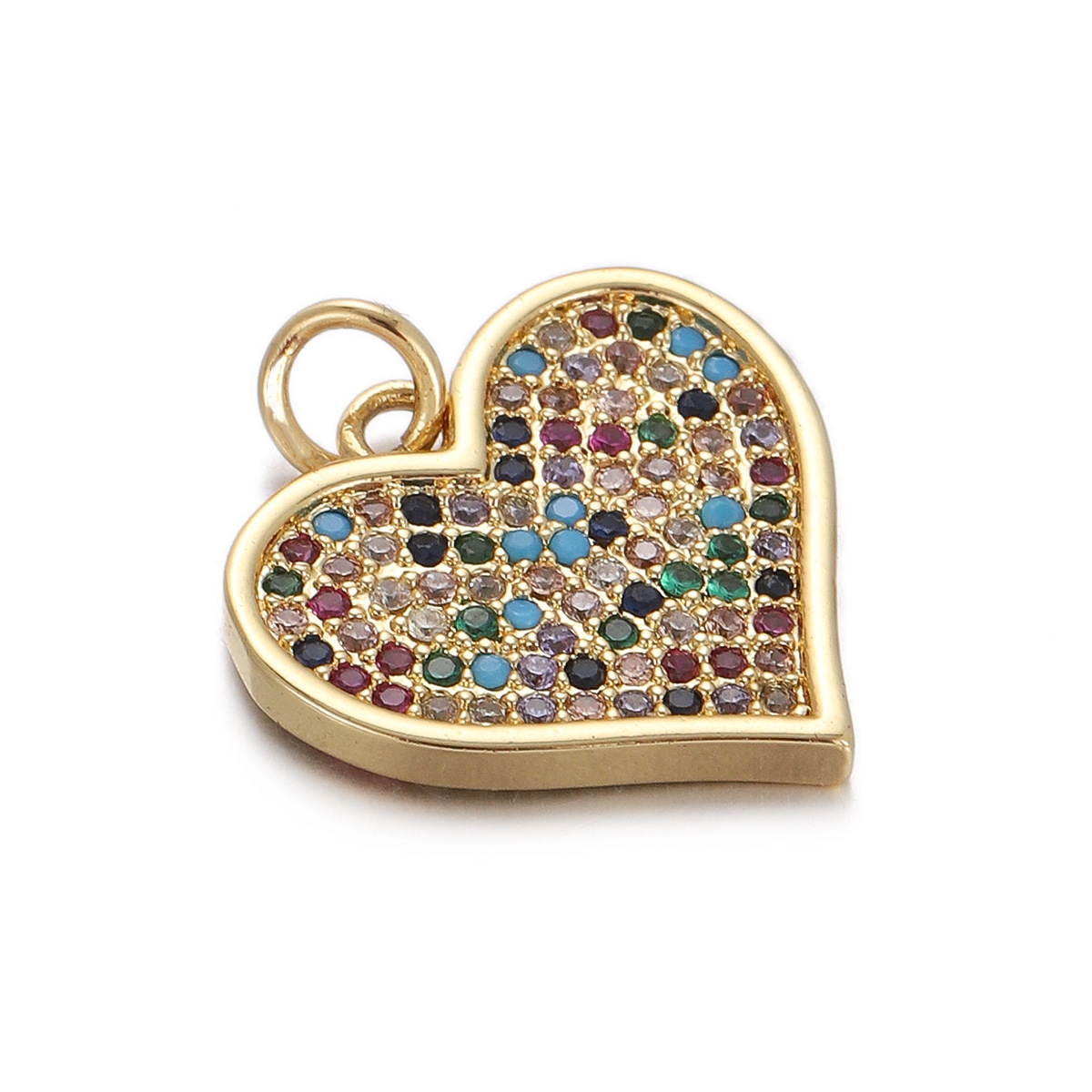2g Weight Pendant Jewelry Making Type Gold Plated Plating Material Zircon Inlay Material 1 Piece Quantity Casual, Daily Occasion Copper Material Heart Shape Pattern Women's Gender Simple Style Style 1 Piece Copper Zircon Gold Plated Heart Shape Pendant 30