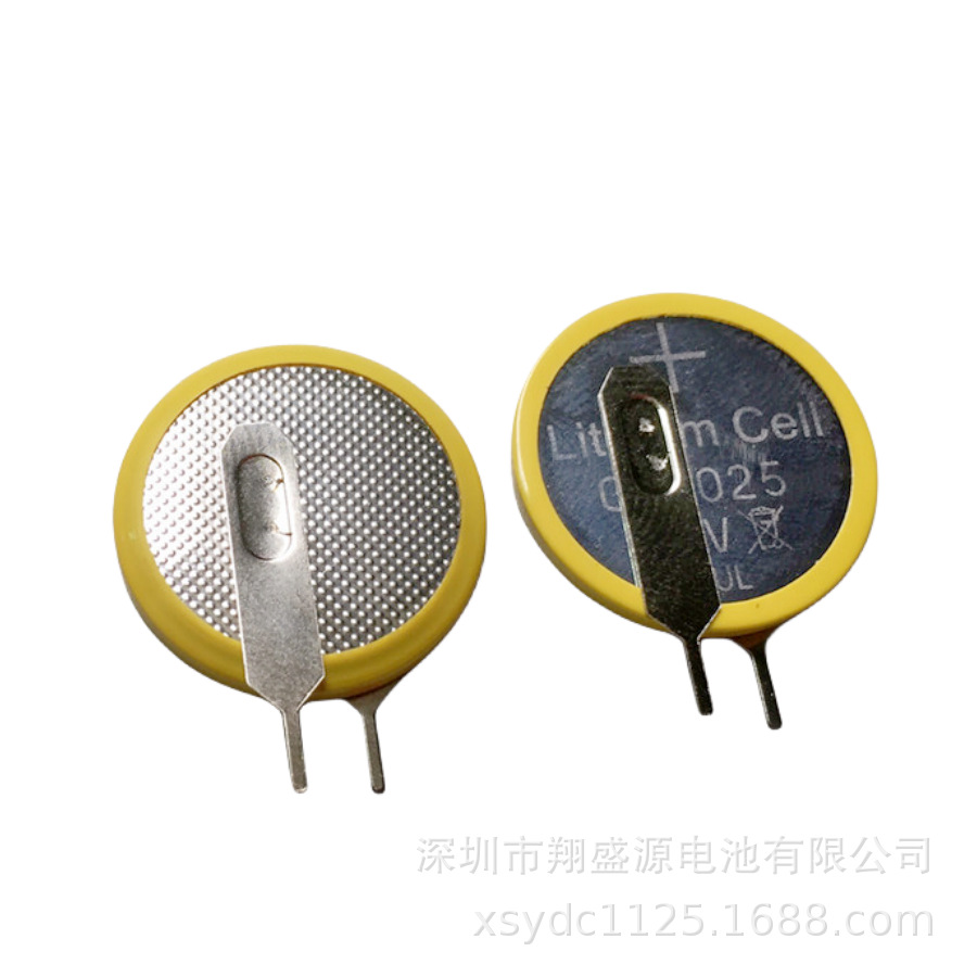 源头工厂现货CR2025立式剪刀脚焊脚电池全新立式插脚电池CR2025