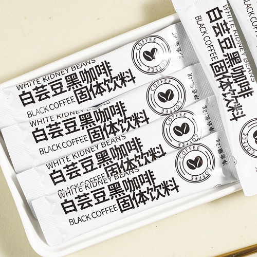 White Kidney Bean Instant Black Coffee Solid Beverage Wholesale Factory Direct Selling Strong Fragrance Bitter Coffee for Men and Women Dropshipping