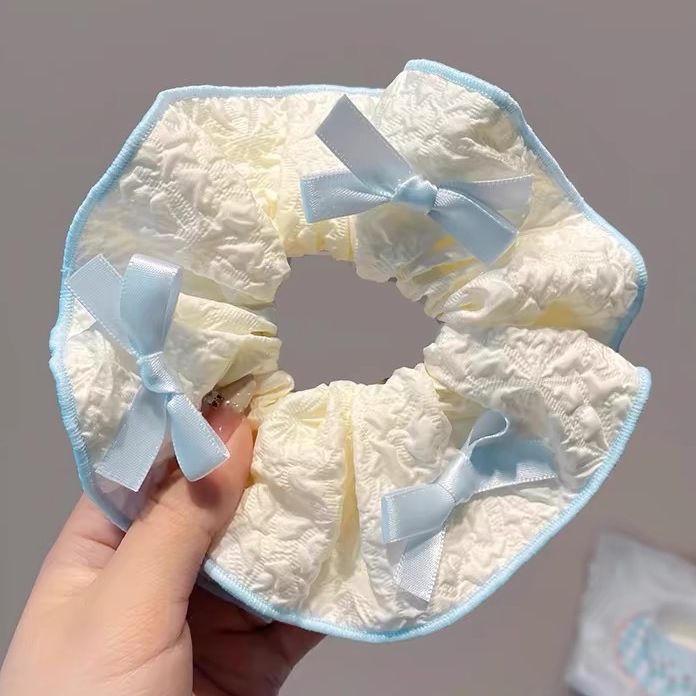 1#파란색과 흰색 리본 대장링(순백색) 10cm