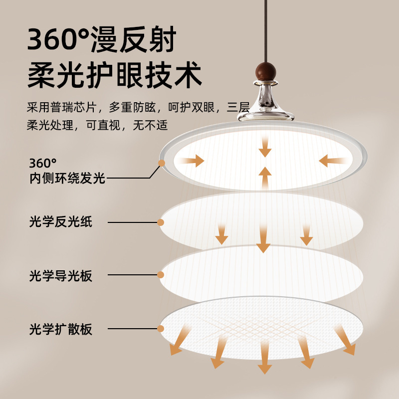 法式奶油风餐厅吊灯2025年新款中古餐桌灯艺术创意氛围感灯具|undefined