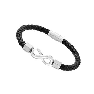 European and American E-commerce Hot-selling Popular Jewelry 8-shaped Leather Bracelet Black Paint Lock Men's Cowhide Bracelet