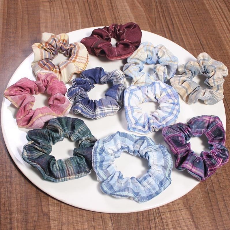 3 / 5 / Pcs Silk Scrunchies Print Scrunchie Set Elastic Collar Hair Ring