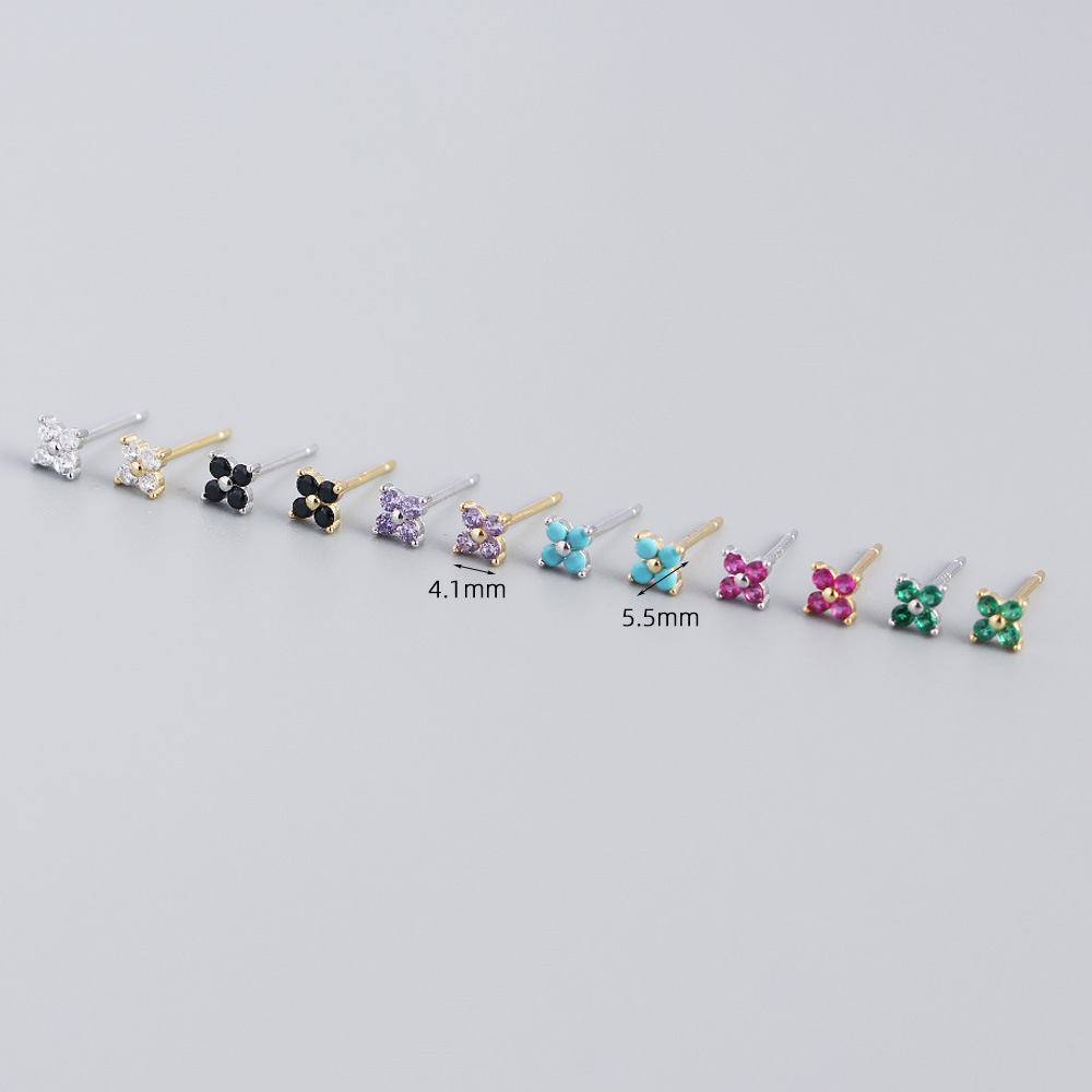 Mode Fleur Placage Gemme Des Boucles D'oreilles Boucles D'oreilles display picture 2