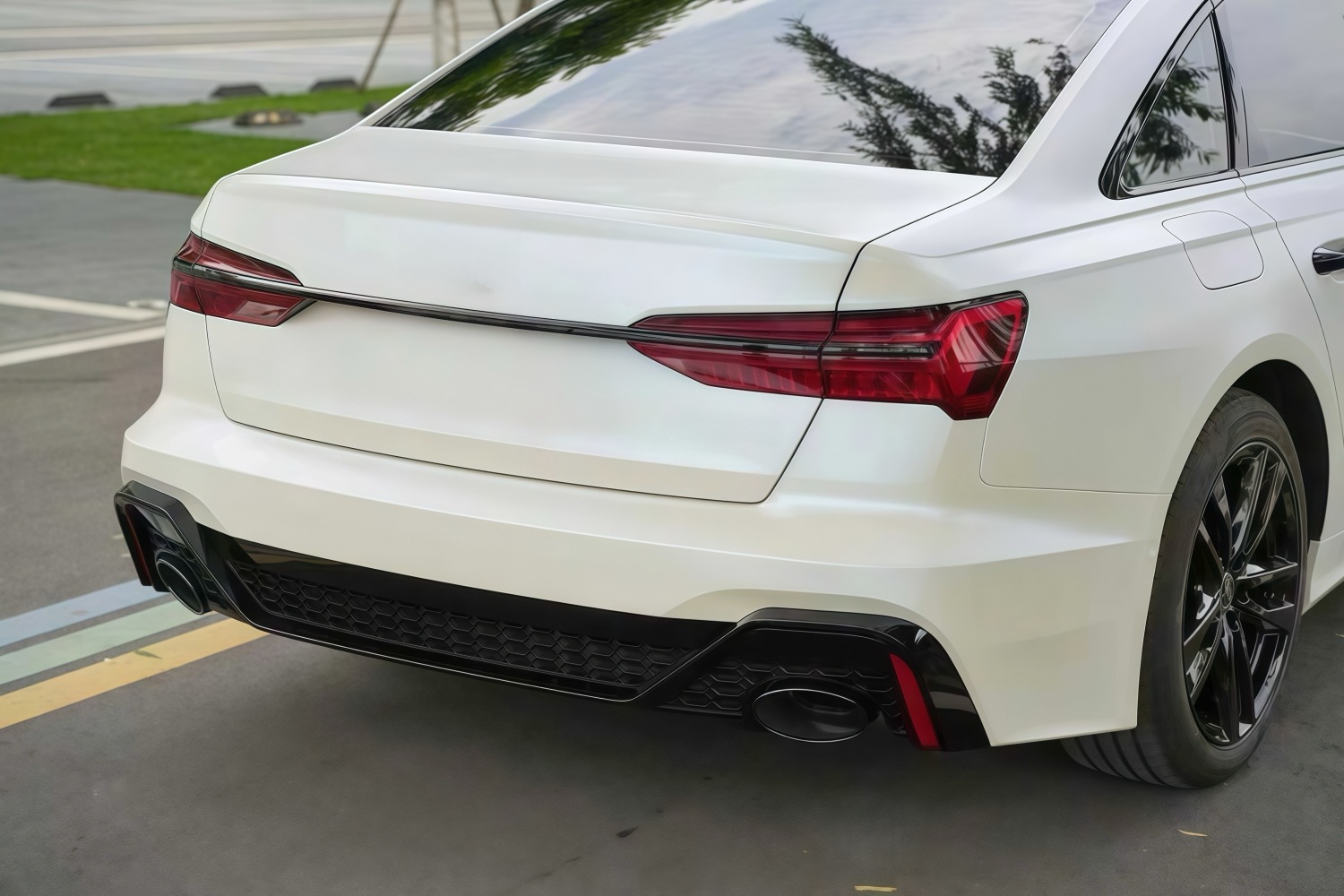 Suitable for 19-26 Models of Audi A6L Front Bumper Modification and Upgrade to Rs6 Front Bumper, Front Grille, Front Lip