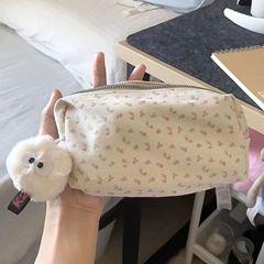 インスタイルインターネットセレブぬいぐるみ新鮮でかわいい小さな花柄鉛筆バッグ大容量収納袋旅行化粧品袋