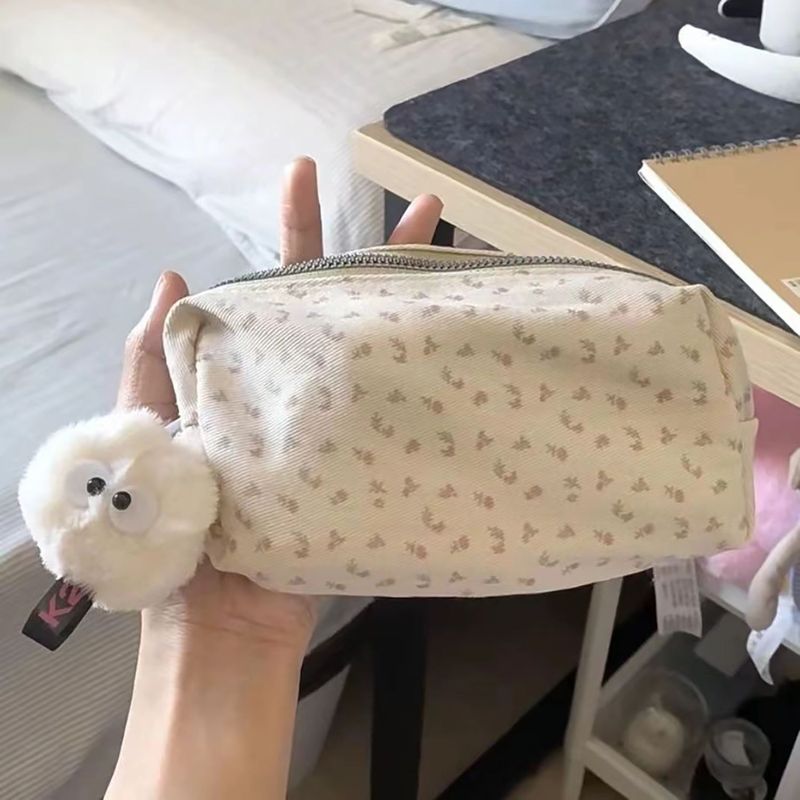 インスタイルインターネットセレブぬいぐるみ新鮮でかわいい小さな花柄鉛筆バッグ大容量収納袋旅行化粧品袋|undefined