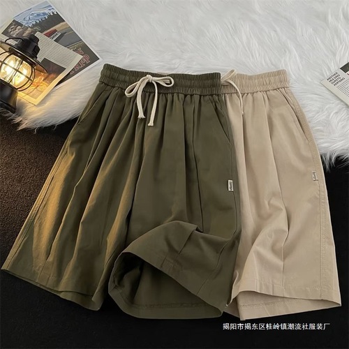 Men's Workwear Five-Finger Summer American Retro Trend Straight Leg Loose Casual Long Shorts Men's Outerwear