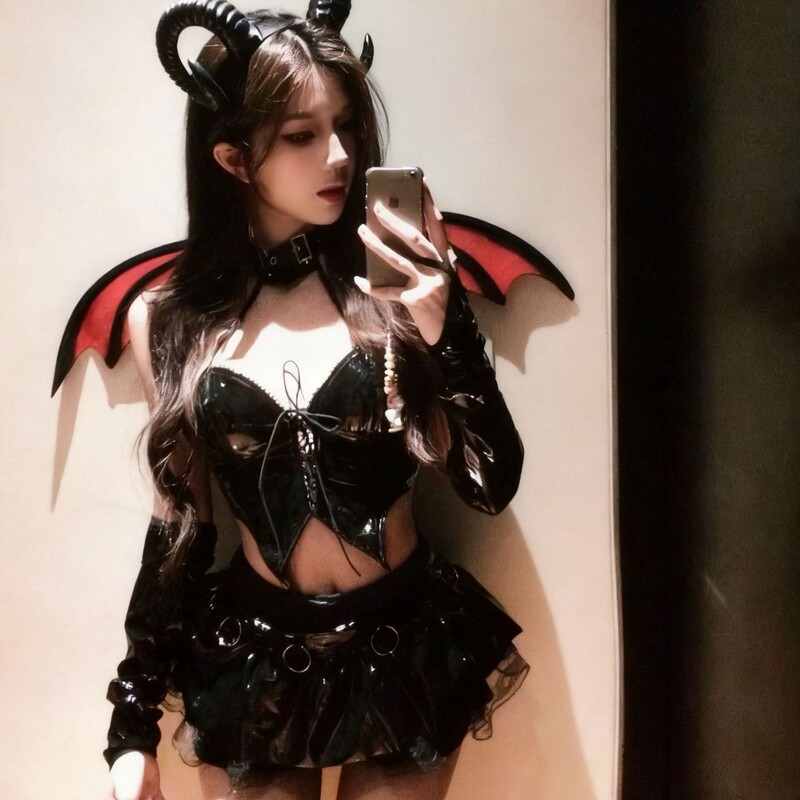 Sexy Lingerie, Sexy Patent Leather, Cut Out Straps, Pu Leather, Two-Dimensional Little Devil, Pure Desire, Flirting, Hot Temptation and Fun Sexy Lingerie, Sexy Patent Leather, Cut Out Straps, Pu Leather, Two-Dimensional Little Devil, Pure Desire, Flirting, Hot Temptation and Fun