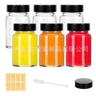 Cross-Border Sealed 60ml Transparent Small Glass Bottle Ginger Juice Drink Bottle Liquid Whiskey Wide Mouth Dispensing Bottle