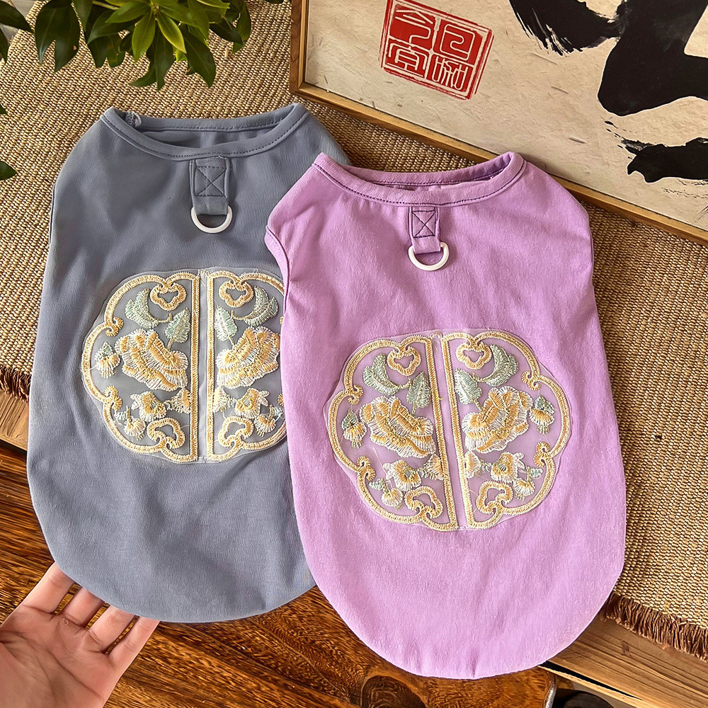 Suministros para gatos de compañía, camiseta de panda de peluche para primavera y verano, buldogue francés, chaleco para perros al por mayor, ropa para perros, ropa de protección solar