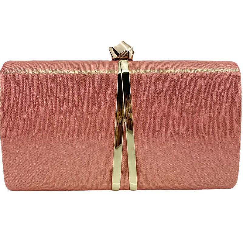 Leather Shimmer Textured Evening Gown Banquet Clutch Crossbody Shoulder Bag For Women - Thumbnail 5
