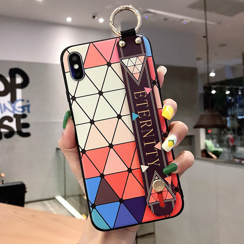 16ProMax15 Funda para teléfono móvil estilo palacio retro S25UltraS24A16 Pulsera de flor a cuadros japonesa y coreana Funda suave