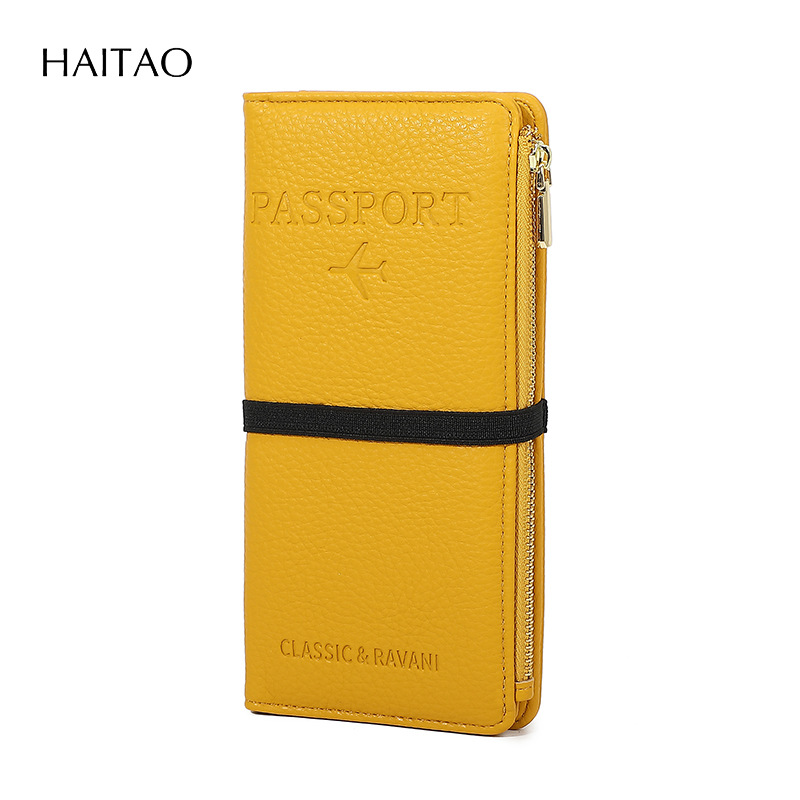 2025 nuevo paquete de pasaporte transfronterizo banda elástica cubierta de tarjeta de vacuna bolsa de identificación carpeta de pasaporte de viaje multifuncional