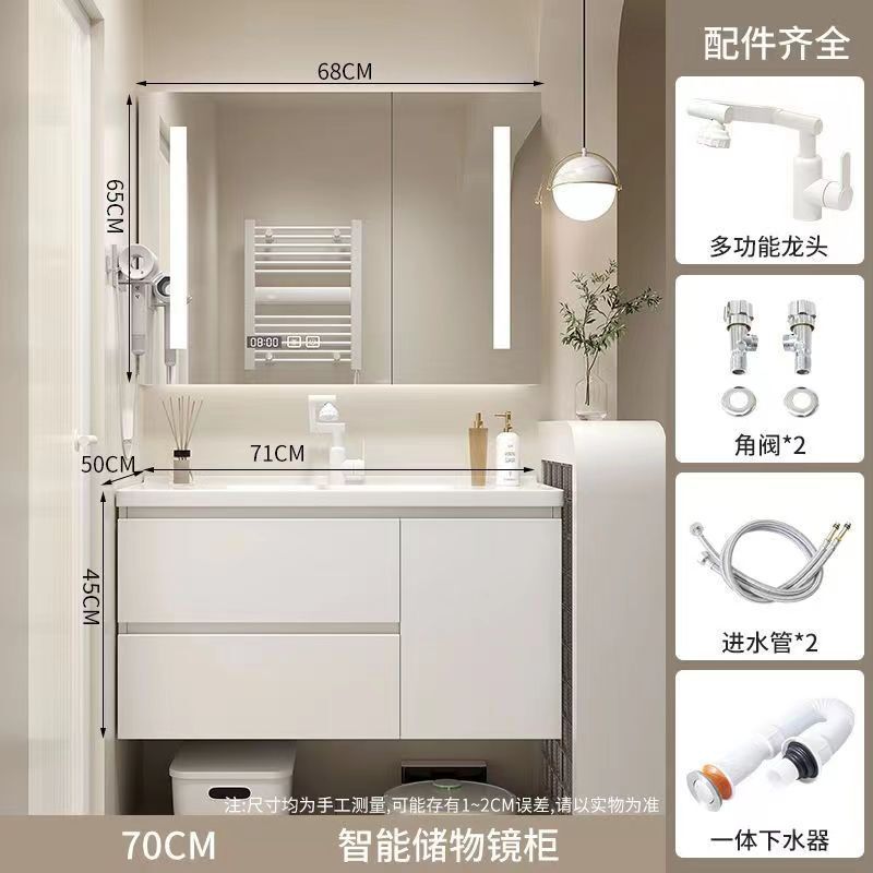 浴室キャビネット セラミック一体型洗面器 浴室洗面台 カウンタートップ一体型洗面台 キャビネット組み合わせ洗面台 浴室|undefined