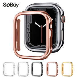 适用苹果手表10 9 8 表壳apple watch电镀镂空壳iWatch保护套边框