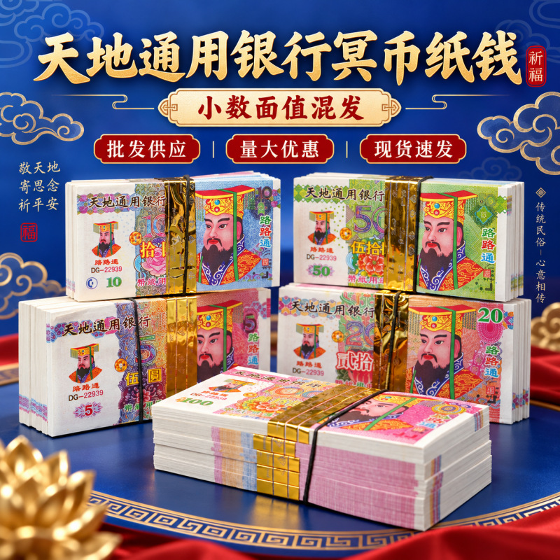 大小面值纸钱冥币纸币烧纸元宝祭祖周年烧七清明扫墓祭祀用品大全 办公、文化厂家批发实拍图