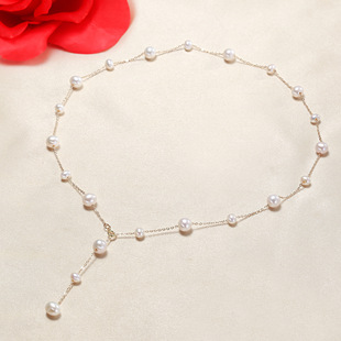 Gipsophila pearl necklace manufacturers directly supply Zhuji freshwater pearl gradient size neck chain women wholesale generation