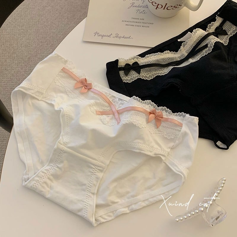 Four Seasons Sexy Cotton 7A Underwear Women's Class a Mid-Waist Large Size Girls Japanese Style Pure Desire Autumn and Winter Lace Underwear Women Four Seasons Sexy Cotton 7A Underwear Women's Class a Mid-Waist Large Size Girls Japanese Style Pure Desire Autumn and Winter Lace Underwear Women