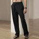 Amazon European and American 2024 Spring and Summer Men's Wide Leg Pants Thin Breathable Cotton and Linen Loose Casual Sports Pants Sweat Pants